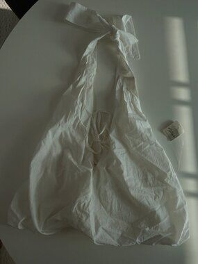 Free People White Halter Tie-Back Tank Top